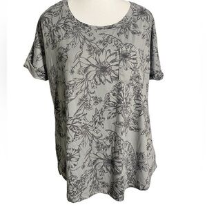 Wonderly Gray Floral Short Sleeve Shirt